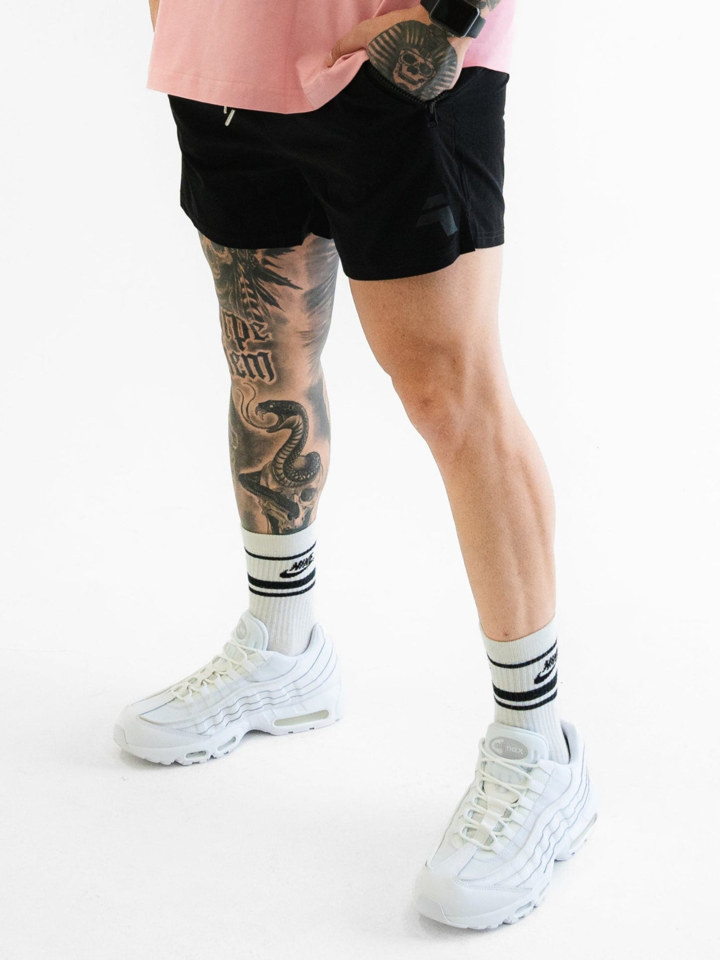 The Black Out Set – V1 Performance Shirt + Gym Shorts