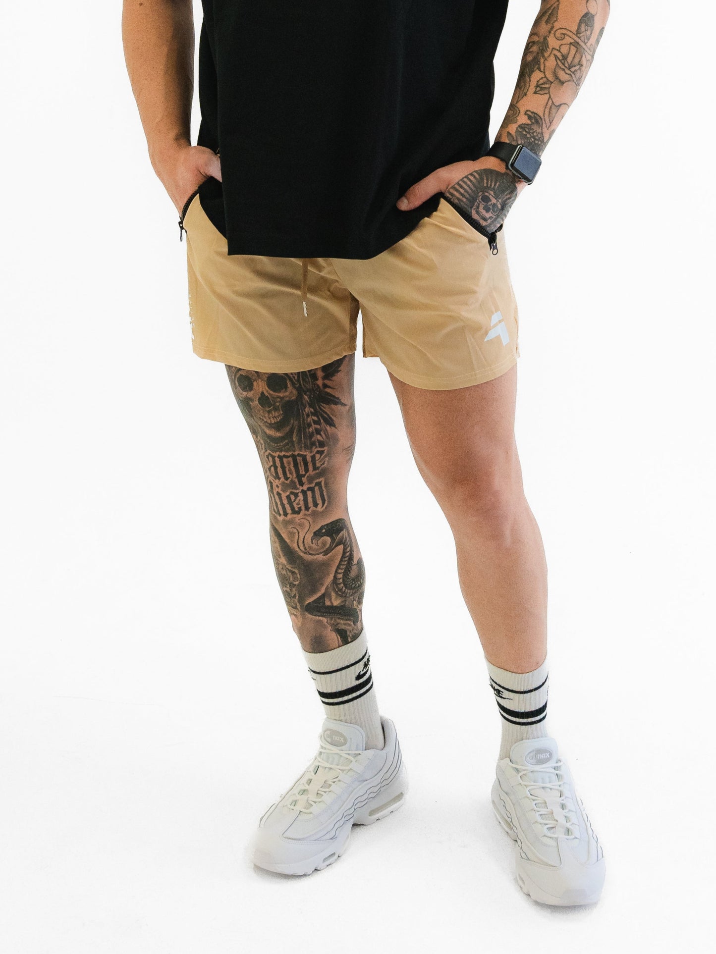 The Offside Set – Training Tee + Desert Stone Gym Shorts