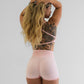 Powder Pink Essence Set – Backless Bra + 4" Scrunch Shorts